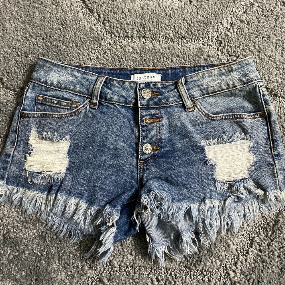 JUSTUSA distressed jean shorts